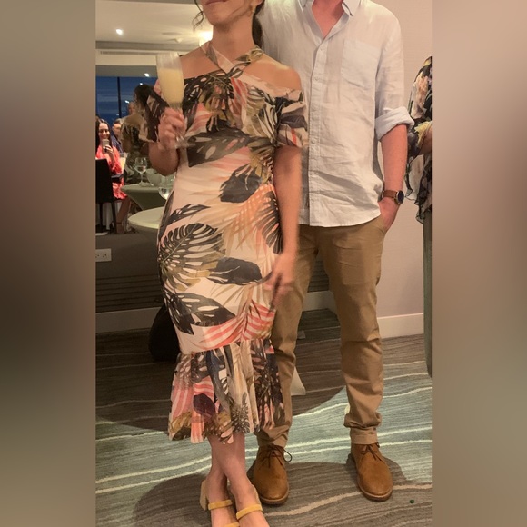 Fuzzi Jungle Print Mermaid Ruffle Sleeve Midi Dress - XS - Picture 5 of 8